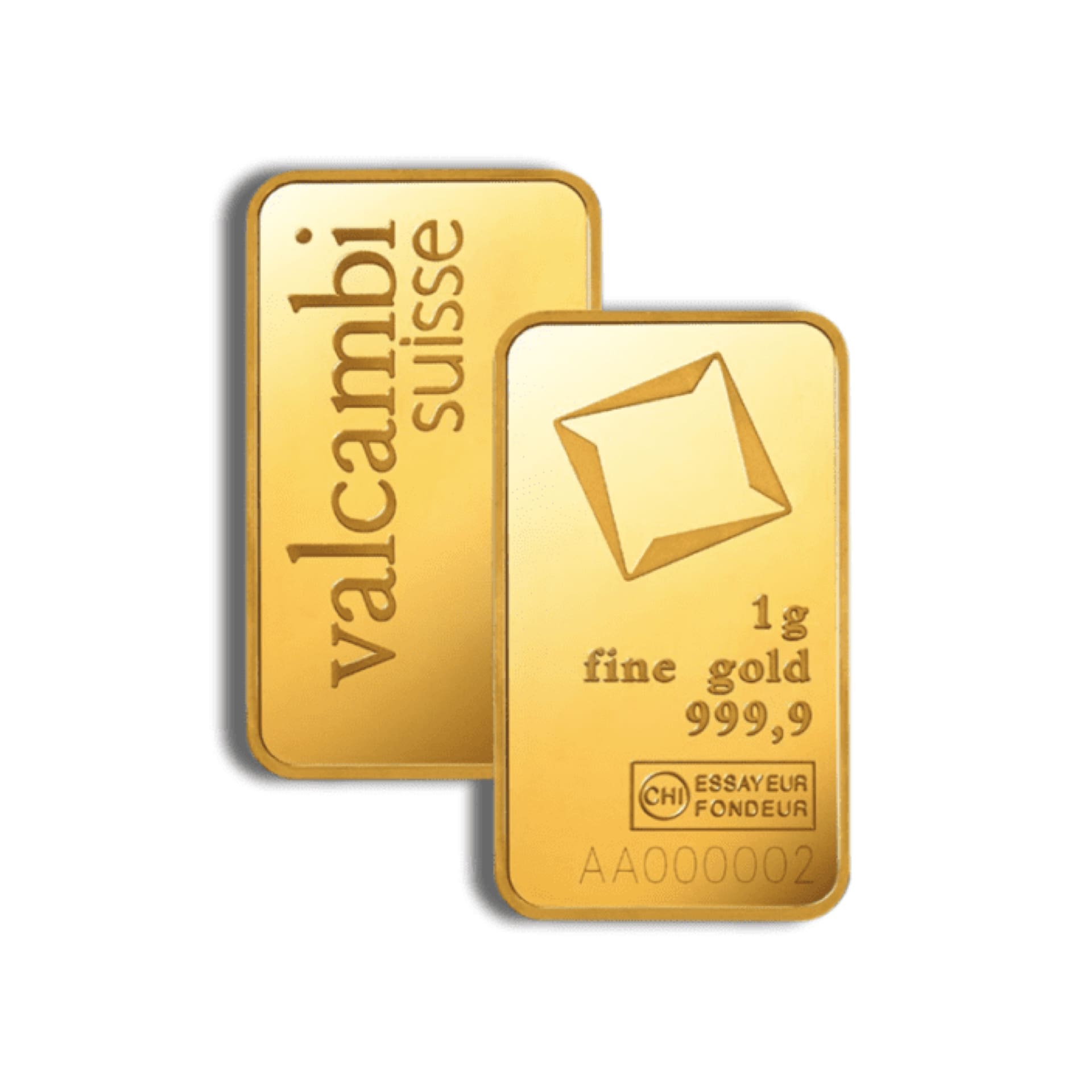 1 Gram Valcambi Suisse Gold Bar