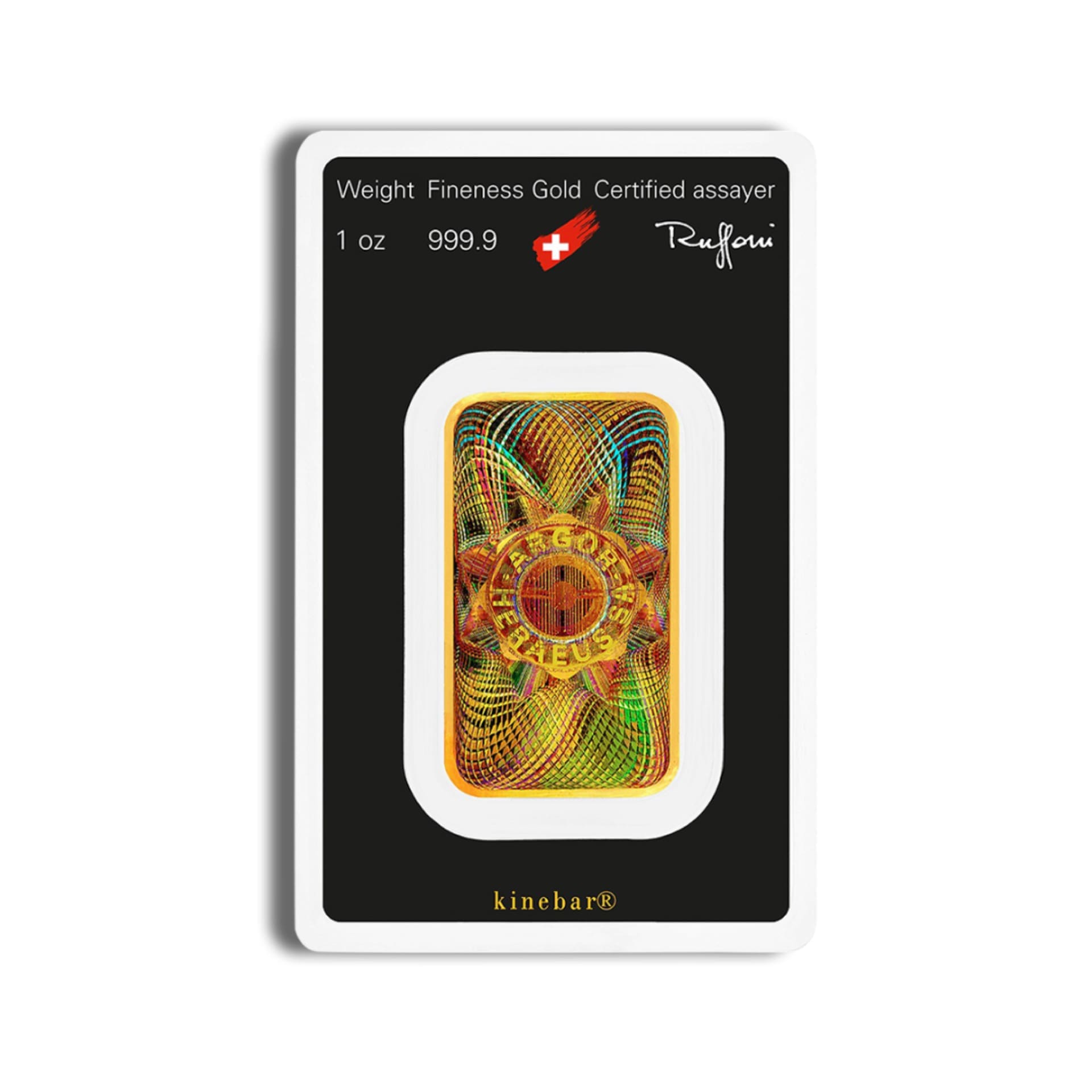 1 oz Argor - Heraeus Gold Bar - KineBar - amrarecoin.com