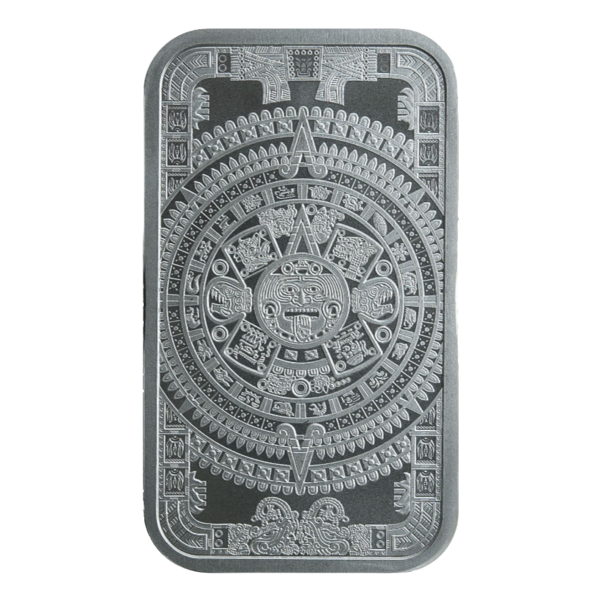 1 oz Aztec Calendar Silver Bar - amrarecoin.com