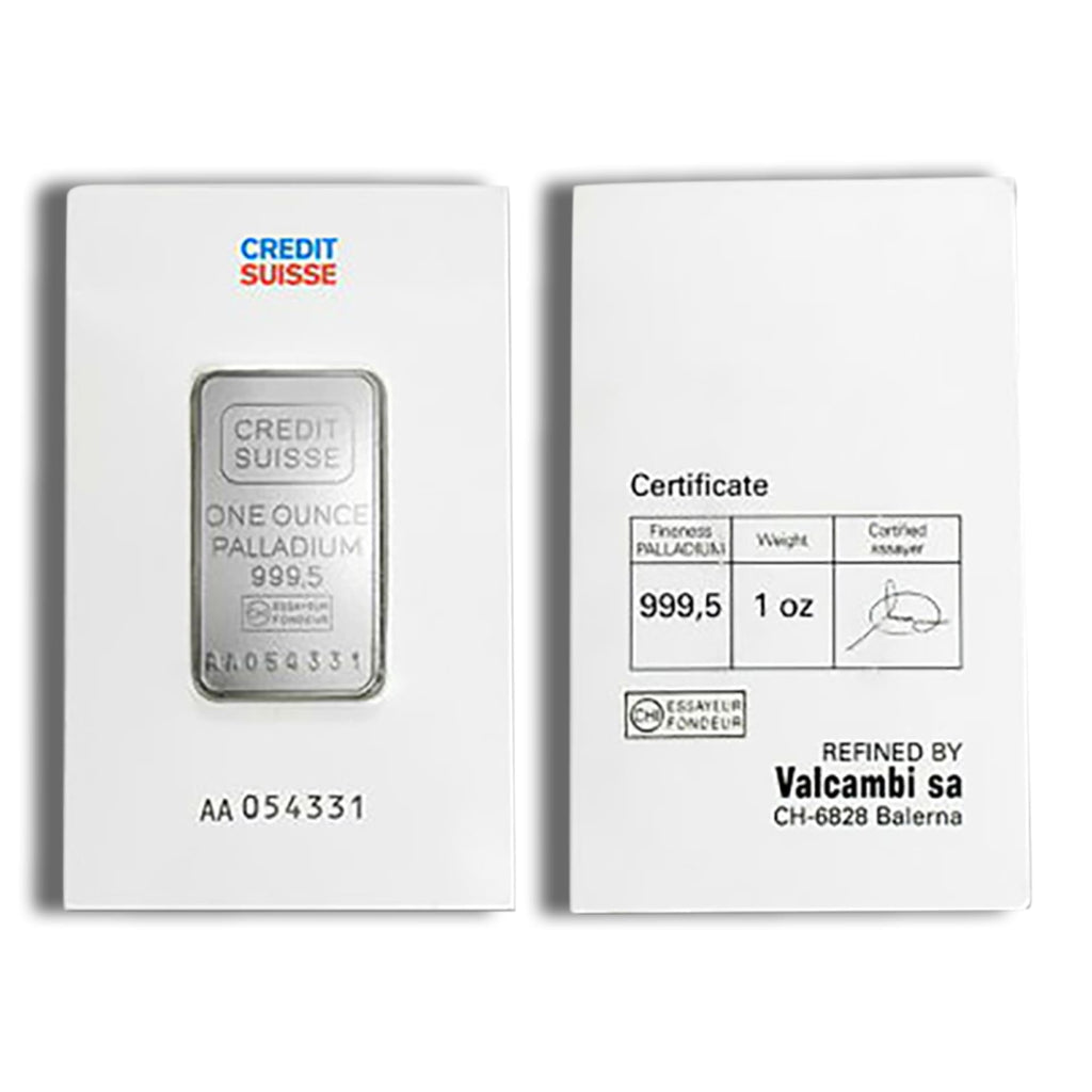 1 oz Credit Suisse Palladium Bar - American Rare Coin and Collectibles