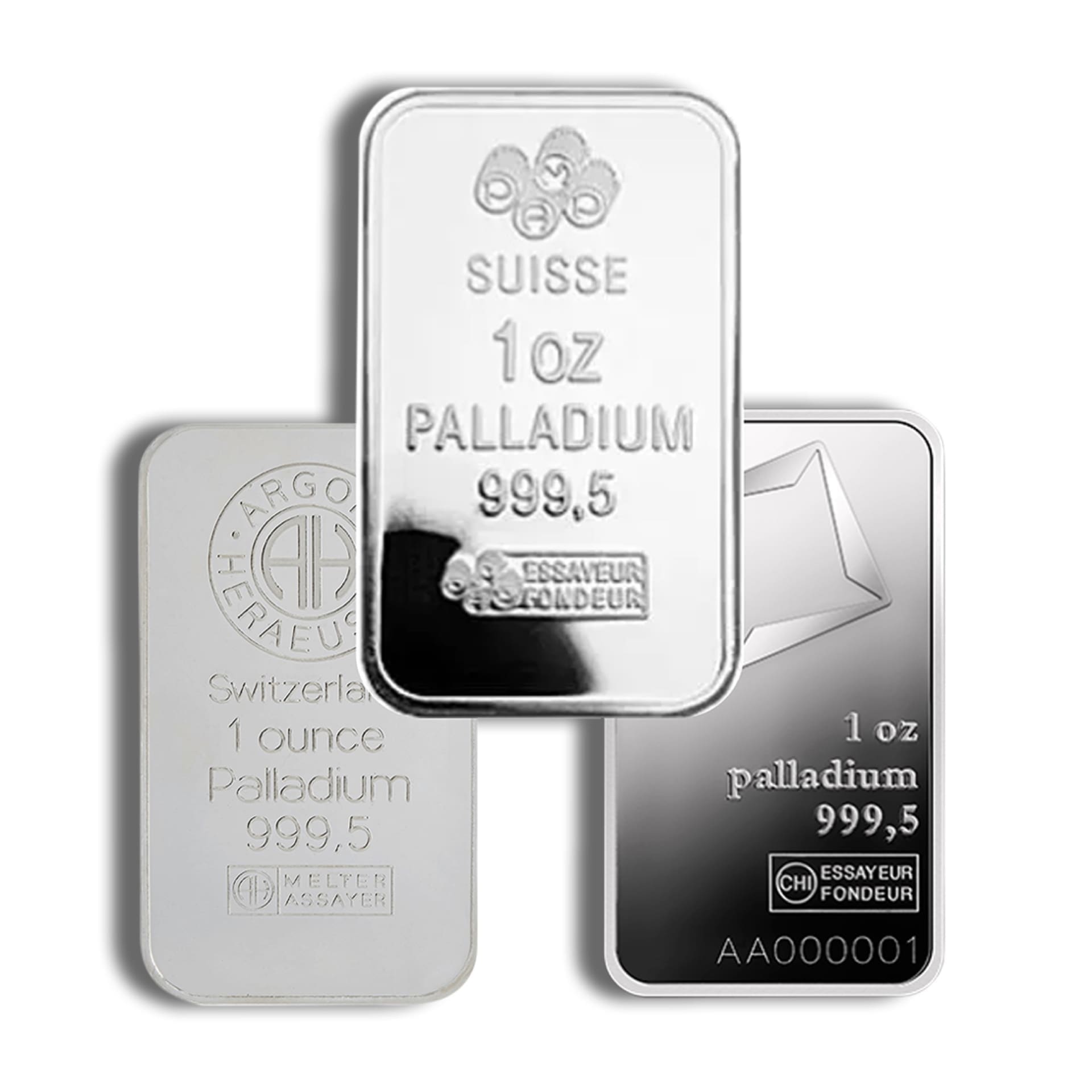 1 oz Palladium Bar - Varied Mints - amrarecoin.com