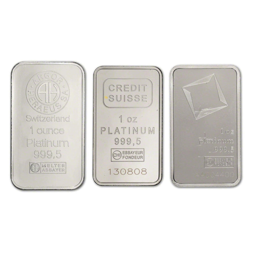 1 oz Platinum Bar - Varied Mints - American Rare Coin and Collectibles