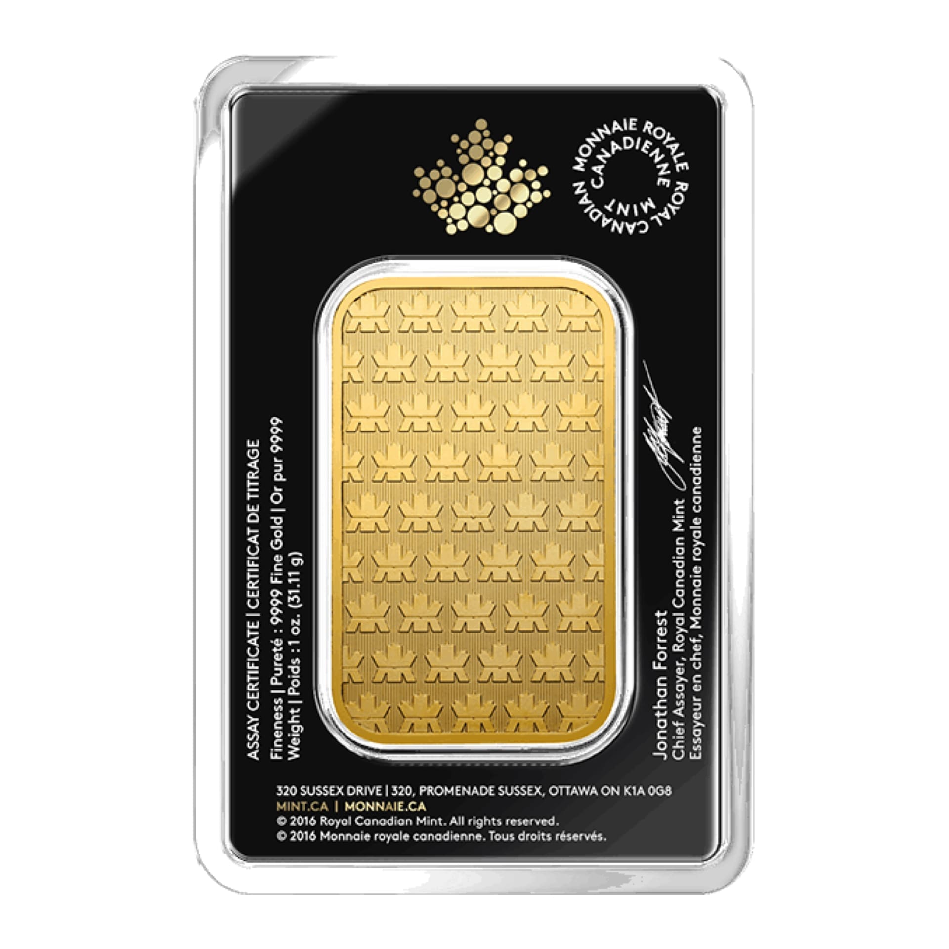 1 oz Royal Canadian Mint Gold Bar - American Rare Coin and Collectibles