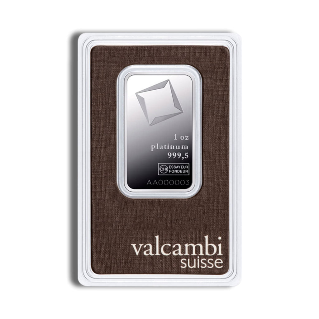 1 oz Valcambi Platinum Bar (with Assay) - amrarecoin.com