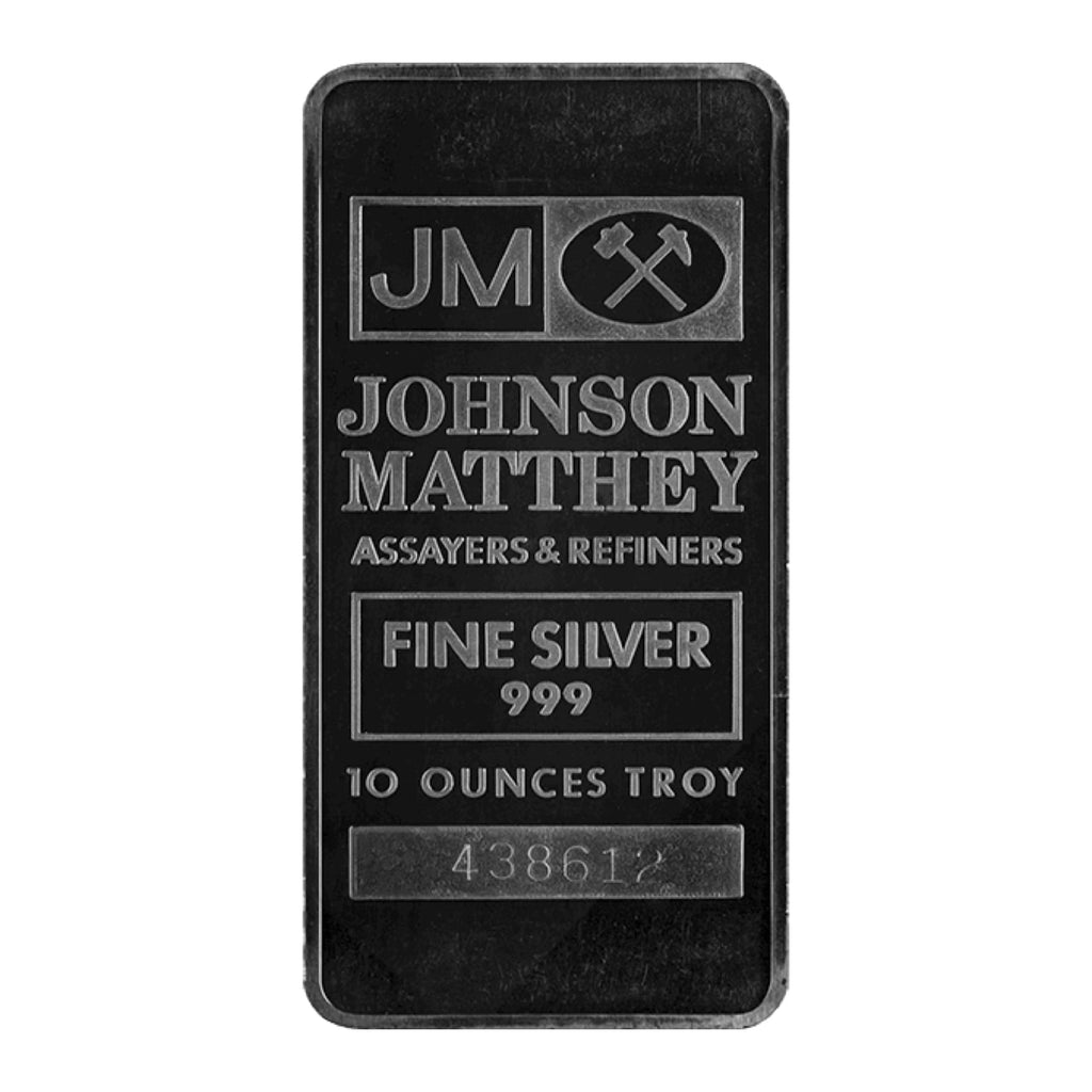 10 oz Johnson Matthey Silver Bar - amrarecoin.com