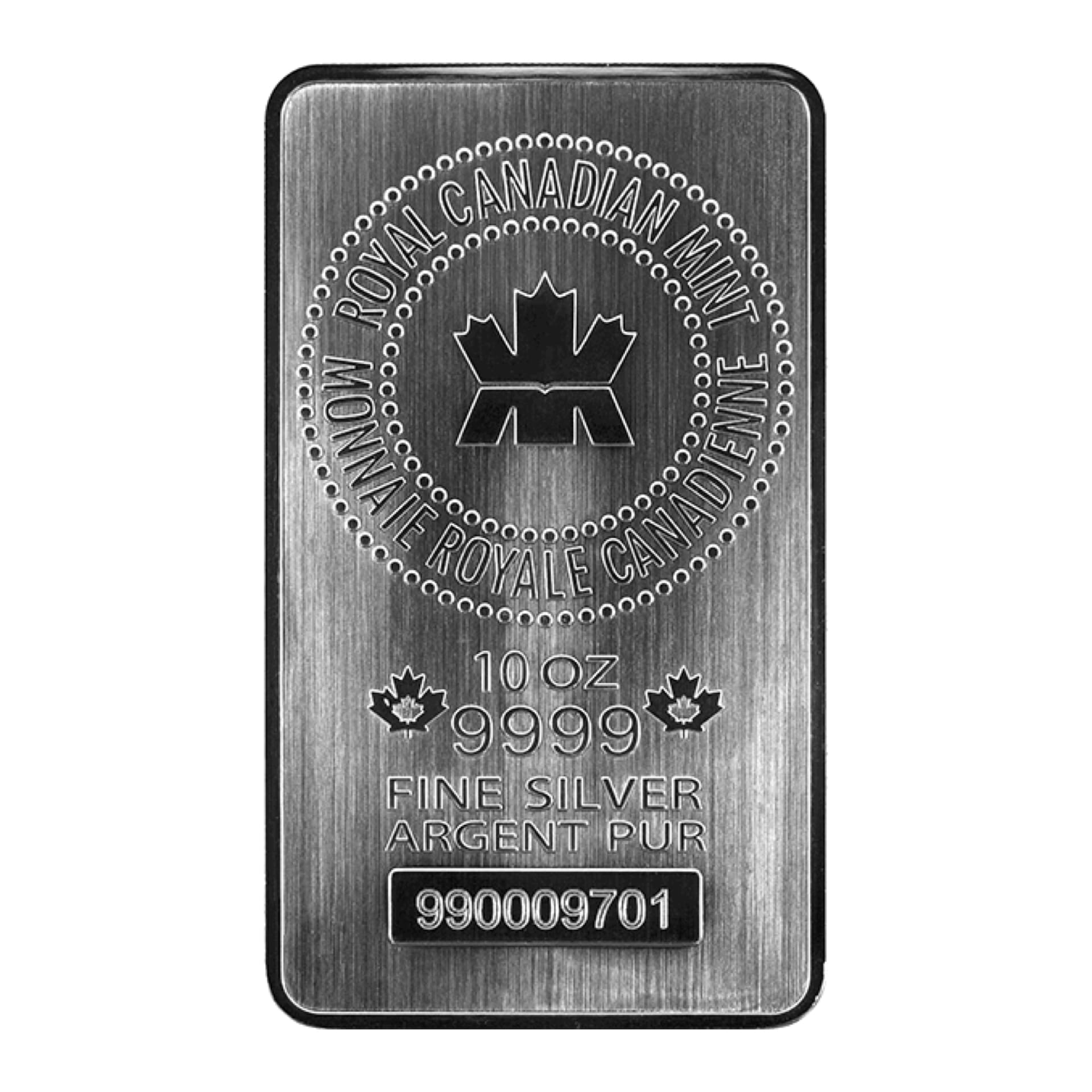 10 oz Royal Canadian Mint Silver Bar - amrarecoin.com