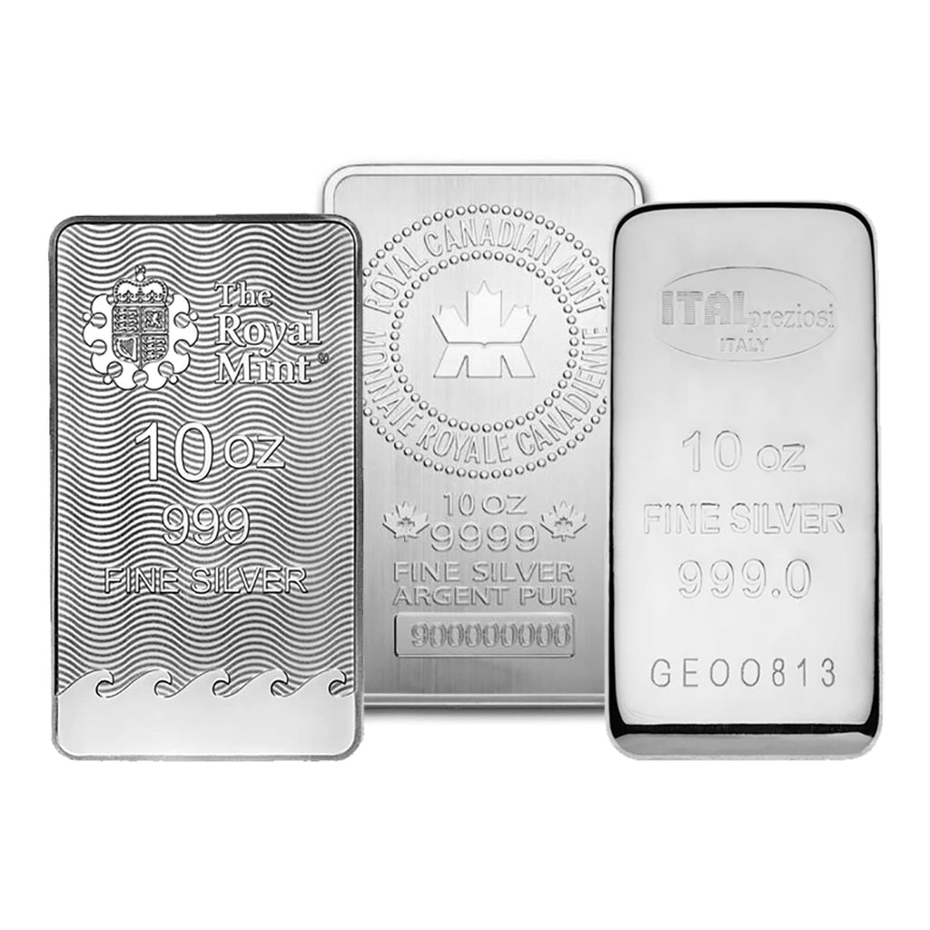 10 oz Silver Bar - Varied Mints - American Rare Coin and Collectibles