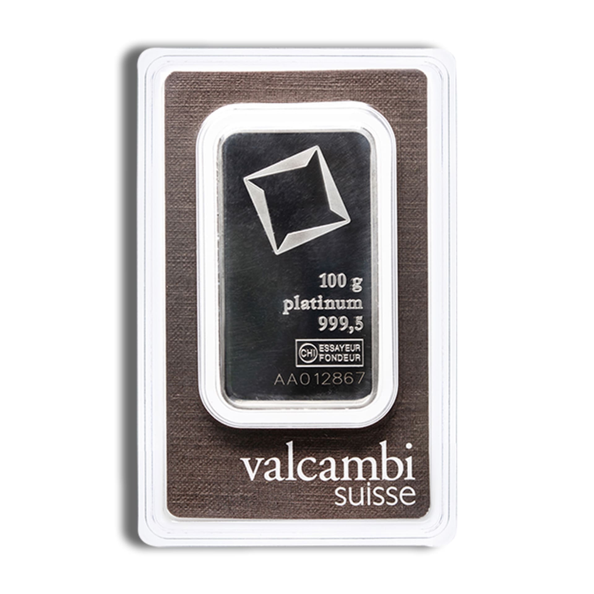 100 Gram Platinum Bar Valcambi - .9995 Fine Platinum (In Assay) - amrarecoin.com