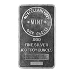 100 oz Silver Bar - Varied Mints