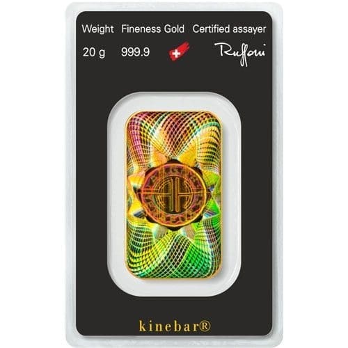 20 Gram Argor - Heraeus Gold Bar - KineBar (with Assay) - amrarecoin.com