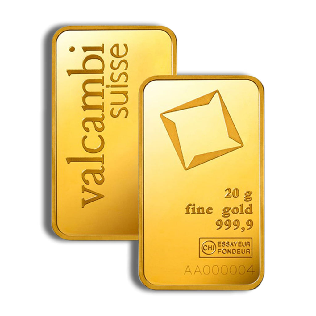 20 Gram Valcambi Suisse Gold Bar - amrarecoin.com