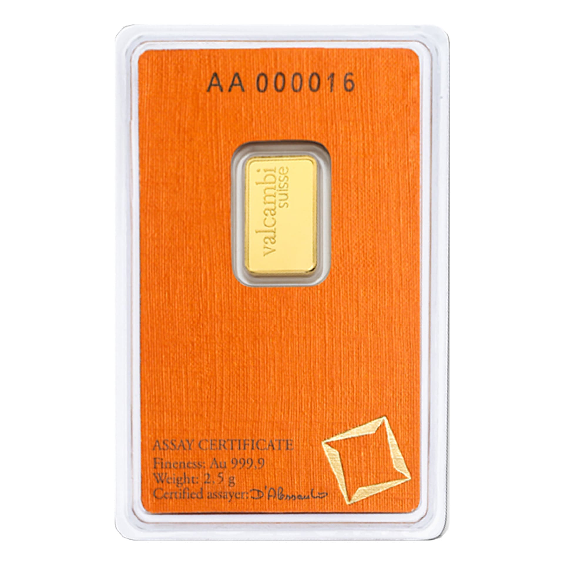 2.5 Gram Valcambi Suisse Gold Bar - amrarecoin.com