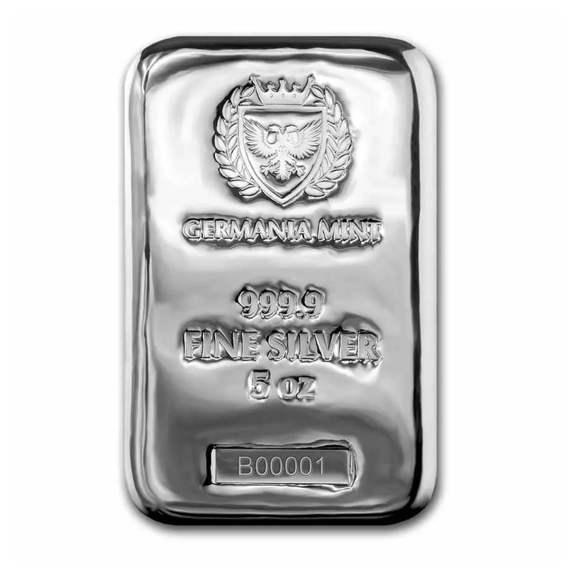 5 oz Germania Cast Silver Bar - amrarecoin.com