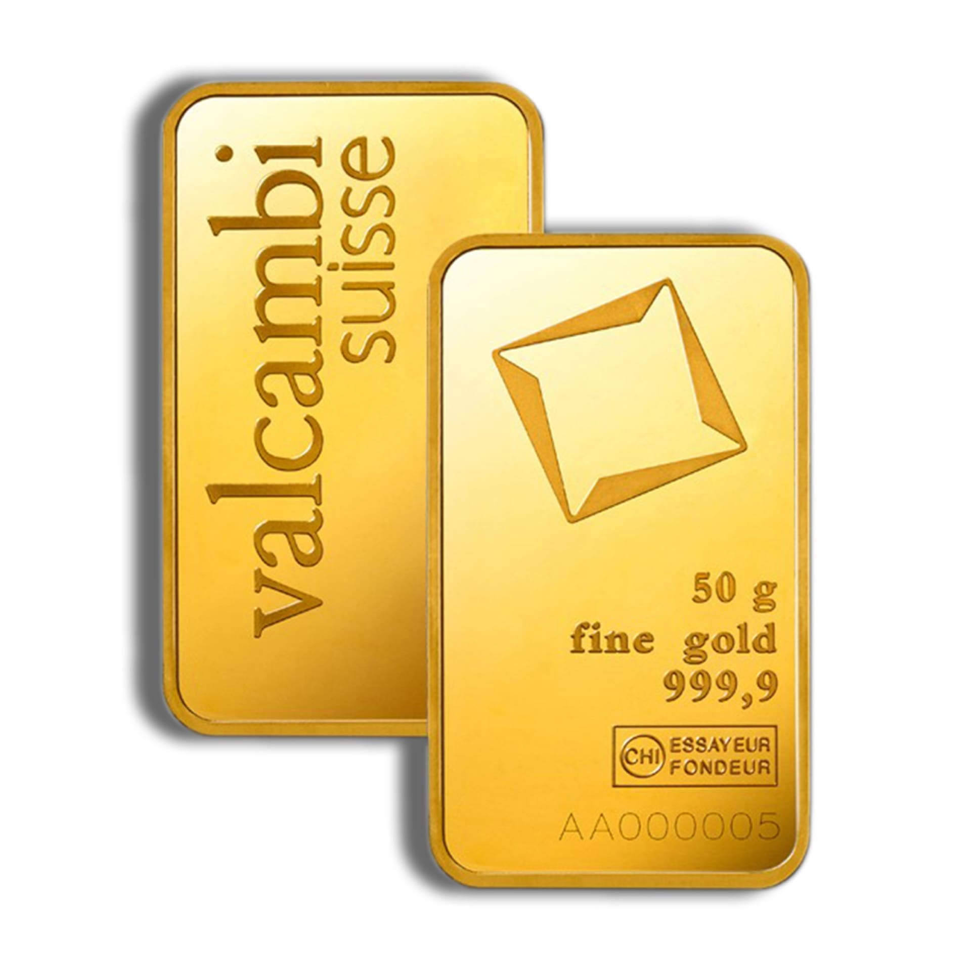 50 Gram Valcambi Suisse Gold Bar - amrarecoin.com