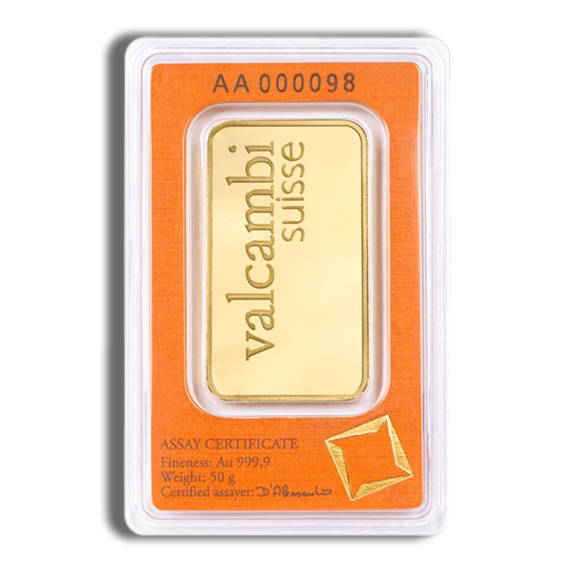 50 Gram Valcambi Suisse Gold Bar - amrarecoin.com