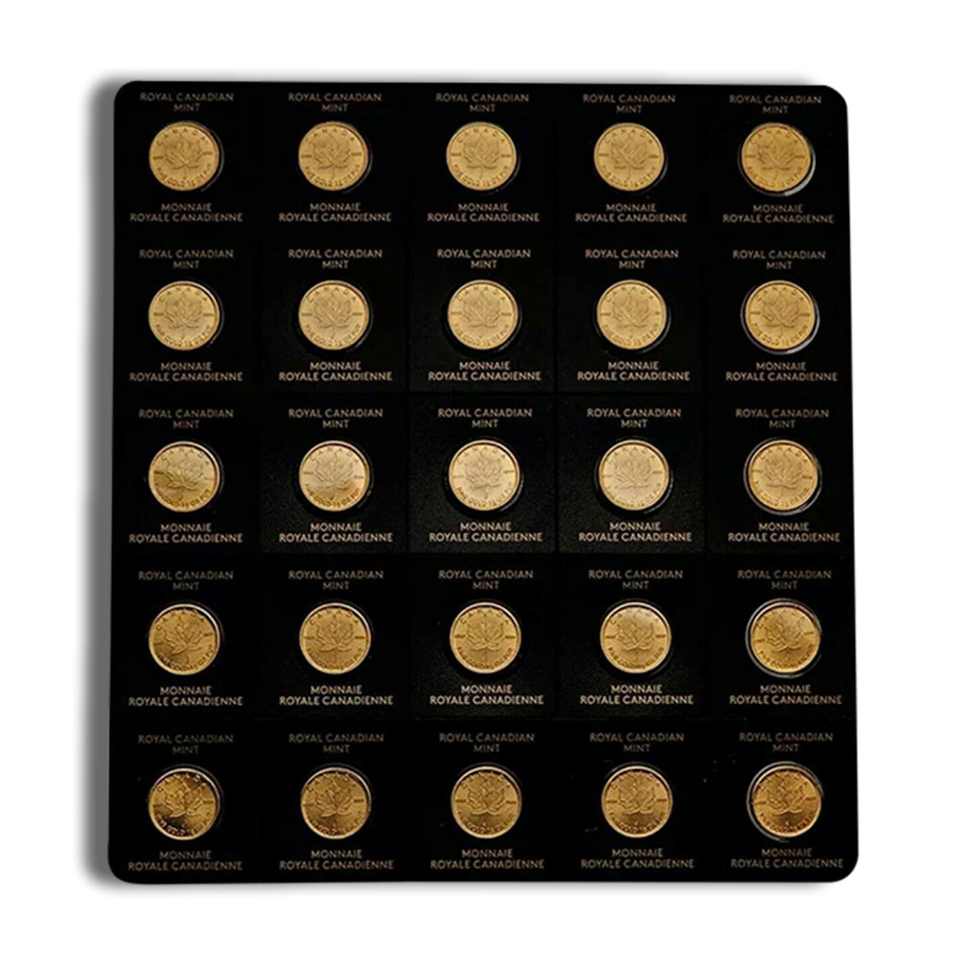 Canadian MapleGram 25 x 1 gram Coins (Varied Year) - amrarecoin.com